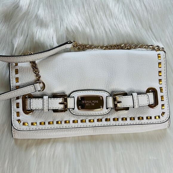 Michael Kors Optic White Hamilton Whipped Shoulder Bag - Picture 2 of 13